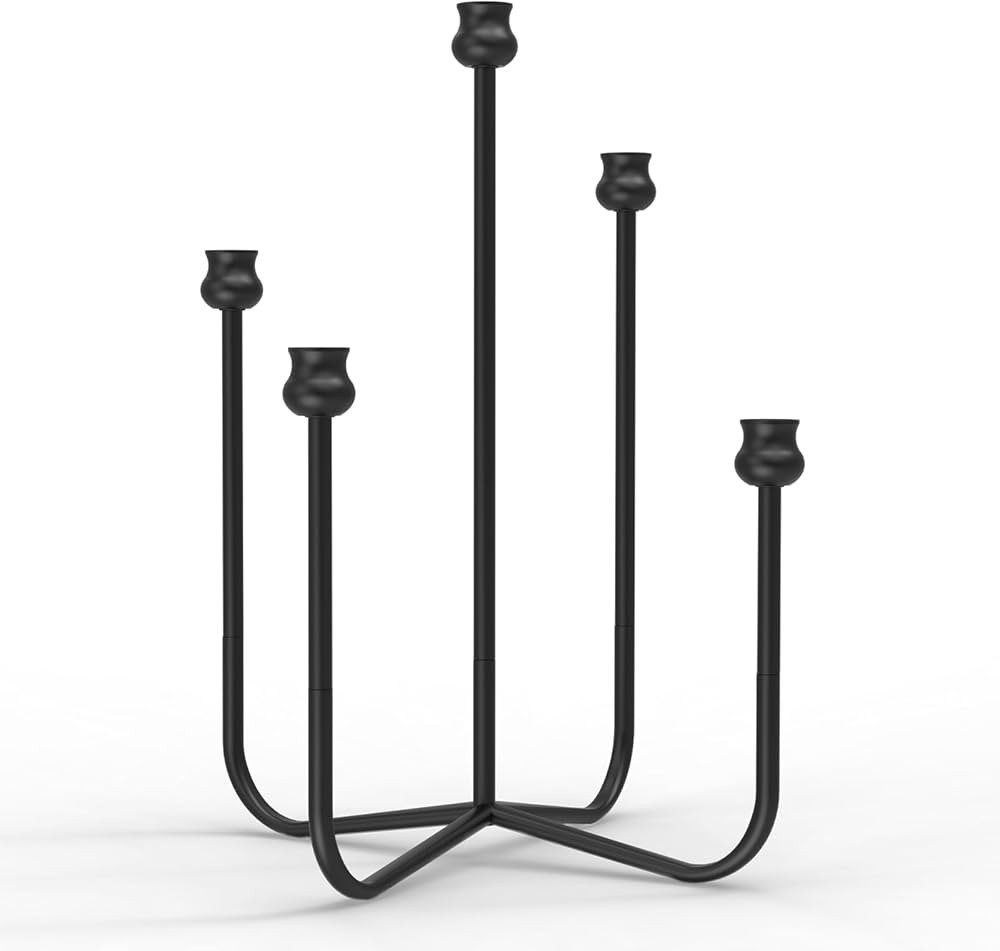 16-inch Candlestick Holders，5-Arm Taper Candle Holder Stand ，Vintage Home Decor for Weddings,... | Amazon (US)