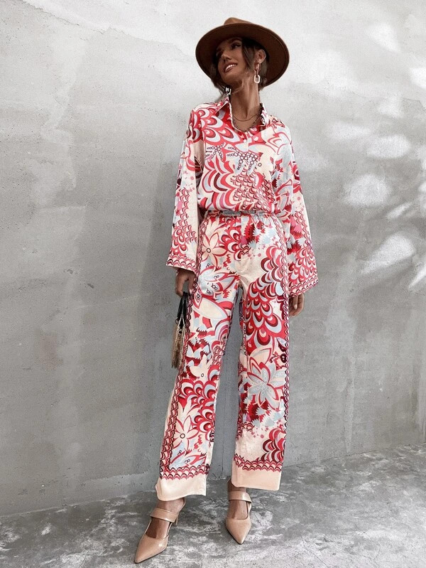 Floral Print Wide Leg Pants | SHEIN