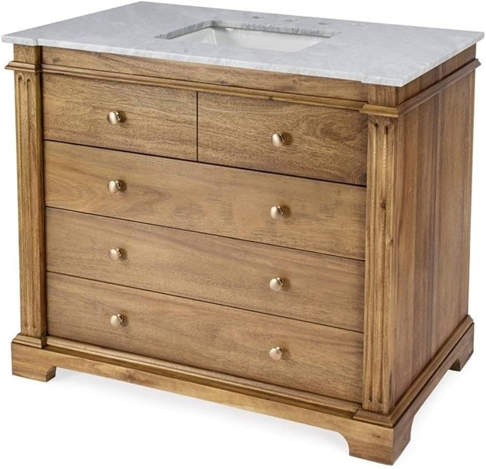 Butler Specialty Company 42" Carrara Marble Single Bathroom Vanity - Natural | Amazon (US)