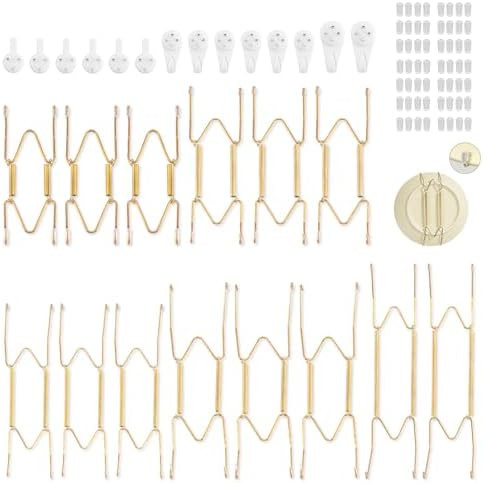 Bilillo 14 pcs Plate Hangers for The Wall, 4/6/8/10/12 Inch Invisible Plates Hangers, Stainless S... | Amazon (US)