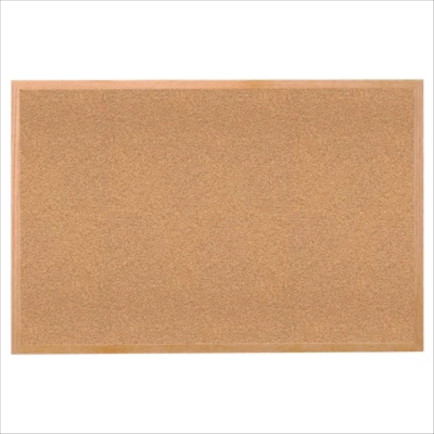 Ghent natural cork bulletin board with wood frame, 2 by 3 feet
