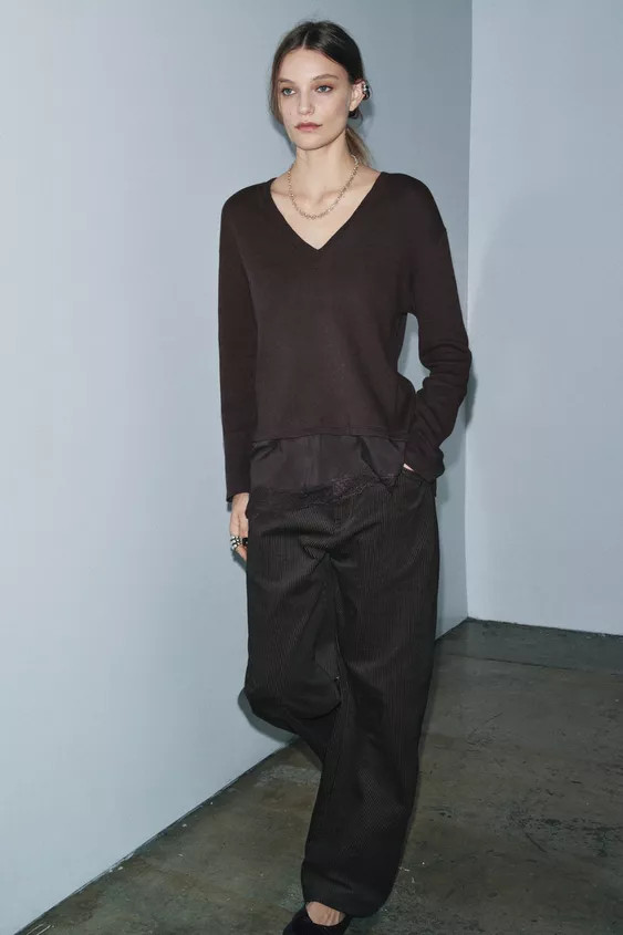 COMBINATION LACE T-SHIRT | Zara US