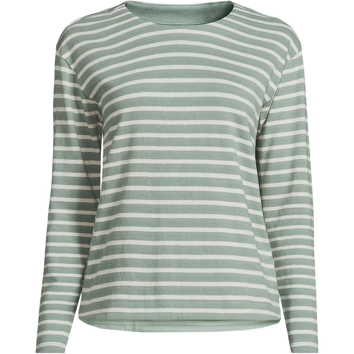 Women's Long Sleeve Mariner Jersey Crewneck Tee | Lands' End (US)