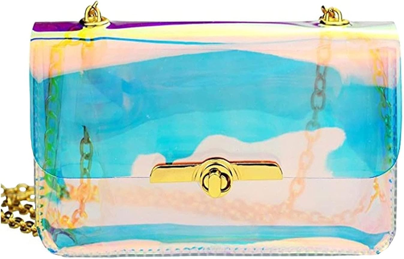 Holographic Bag Iridescent Purse for Women Evening Clutch Clear Purse Stadium Concert Approved | Amazon (US)