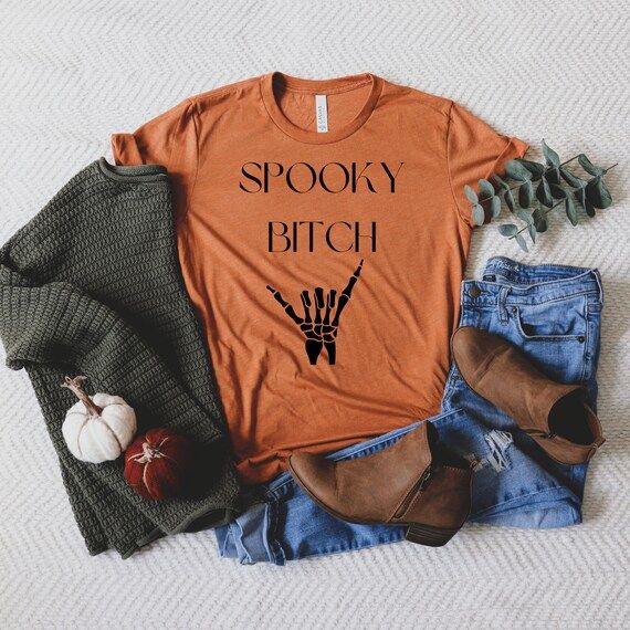Spooky Skeleton Halloween Shirt Womens Halloween Shirt - Etsy | Etsy (US)