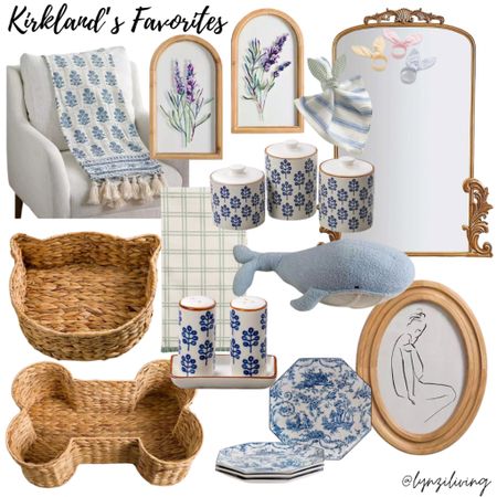 Kirkland’s Favorites 

New Arrivals, daily favorites, home decor, home design, home inspo, blue and white throw blanket, blue and white blanket, spring decor, spring home decor, affordable home decor, cat basket, dog basket, lavender wall art, plaid table runner, white and green table runner, sage table runner, blue and white salt and pepper shakers, blue and white plates, toilet plate, toile dinner plates, line drawing wall art, Anthropologie mirror dupe, gold floor mirror, whale throw pillow, blue and white canisters, gingham bunny, gingham rabbit, Easter napkin rings, rabbit napkin rings 

#LTKhome #LTKfindsunder100 #LTKfindsunder50