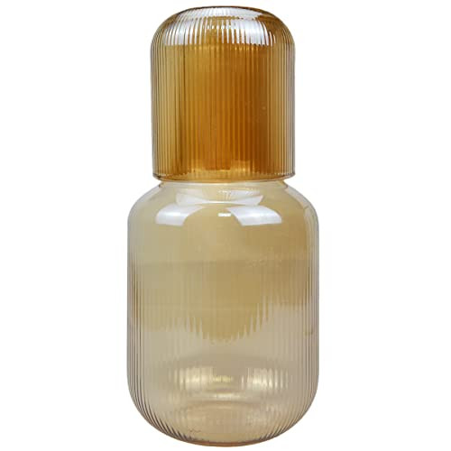 Sizikato 25 Oz Amber Glass Bedside Night Water Carafe with Tumbler Glass. | Amazon (US)