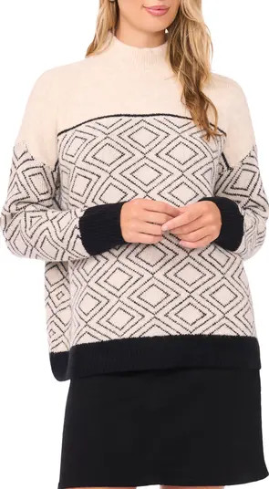 Diamond Motif Mock Neck Sweater | Nordstrom