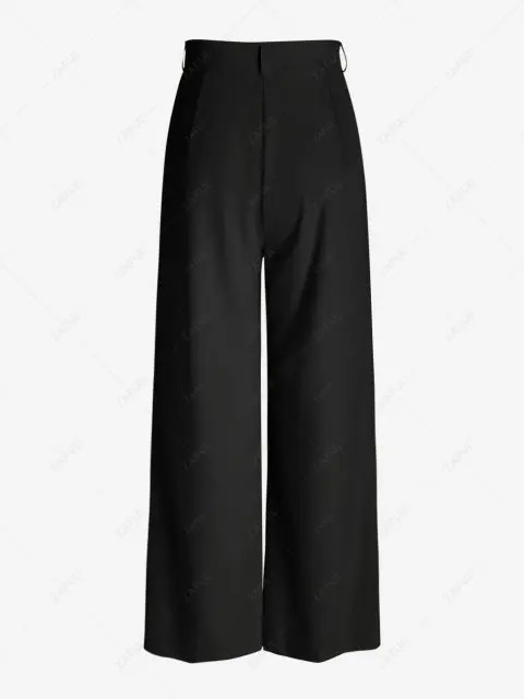 Pleated Slant Pockets Wide Leg Pants | ZAFUL (Global)