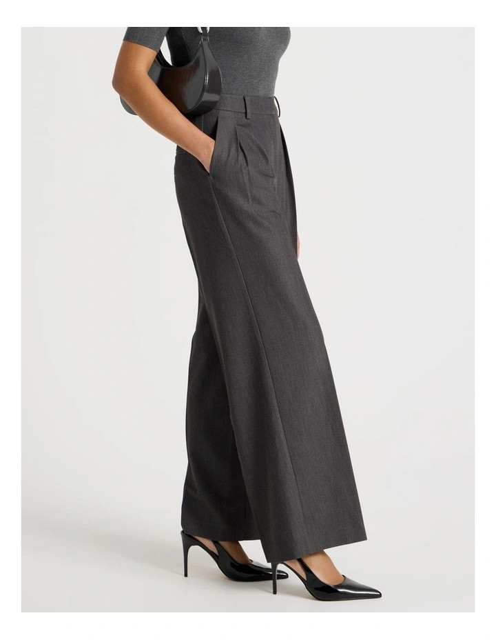 BlaqDouble Pleat Wide Pants in Charcoal | Myer