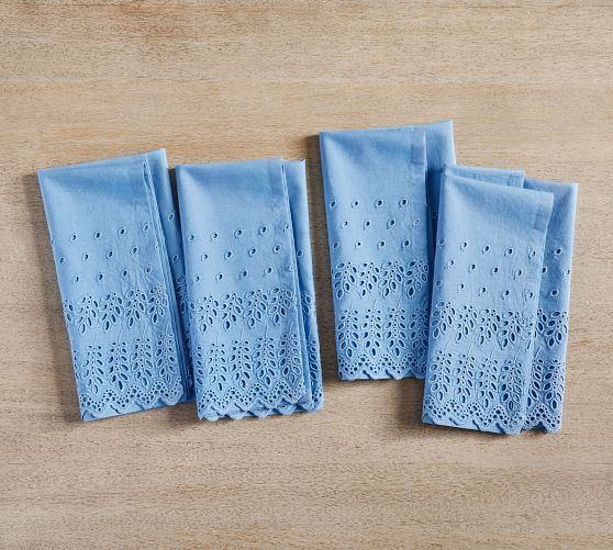 Eyelet Organic Cotton Napkins - Set of 4 | Pottery Barn (US)