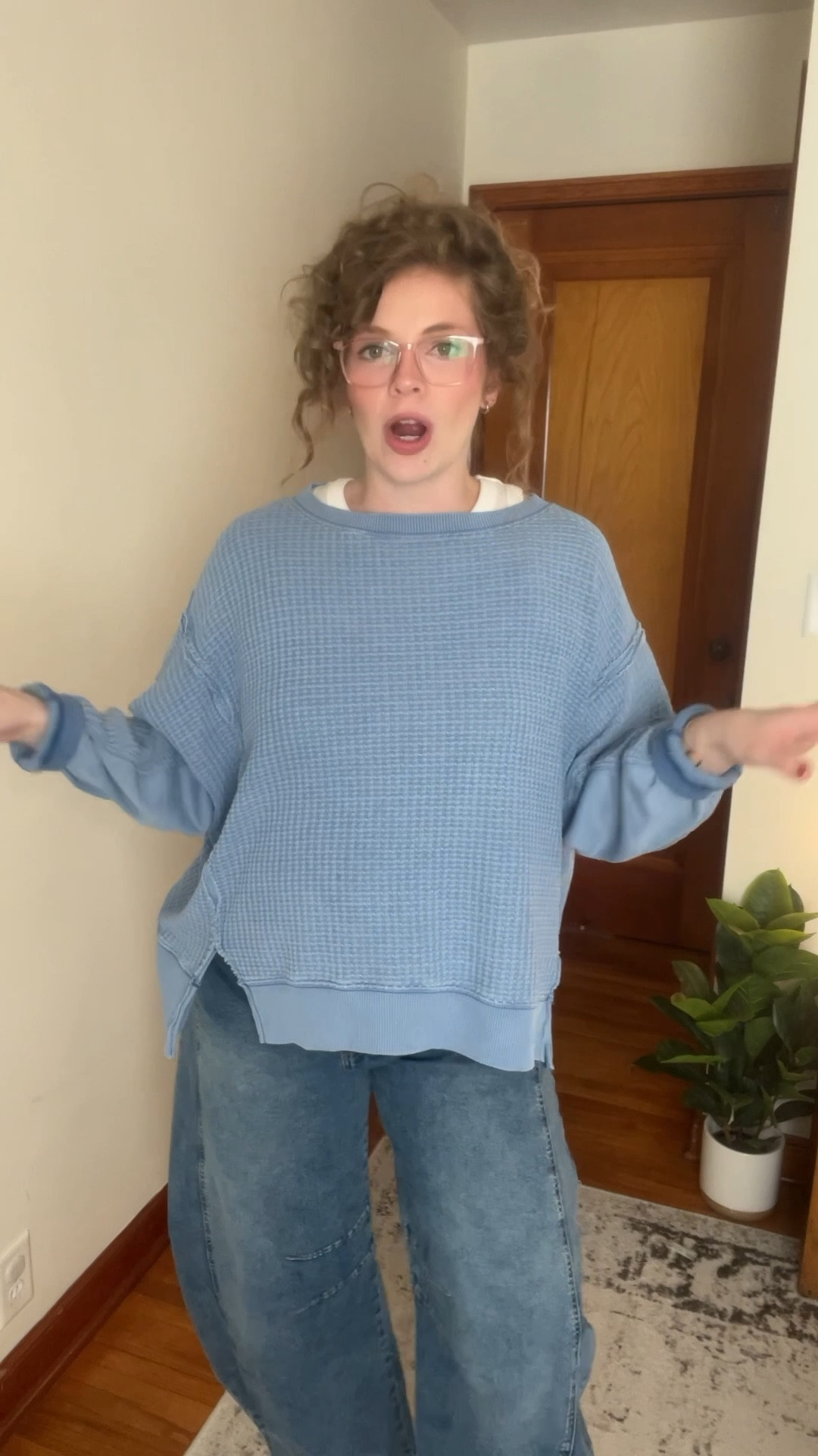 These JEANS! Comfy comfy COMFY 😍 I did size up to a large and they are so comfy I will be wearing these on REPEAT! 