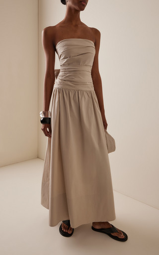 Gathered Cotton-Nylon Maxi Dress | Moda Operandi (Global)