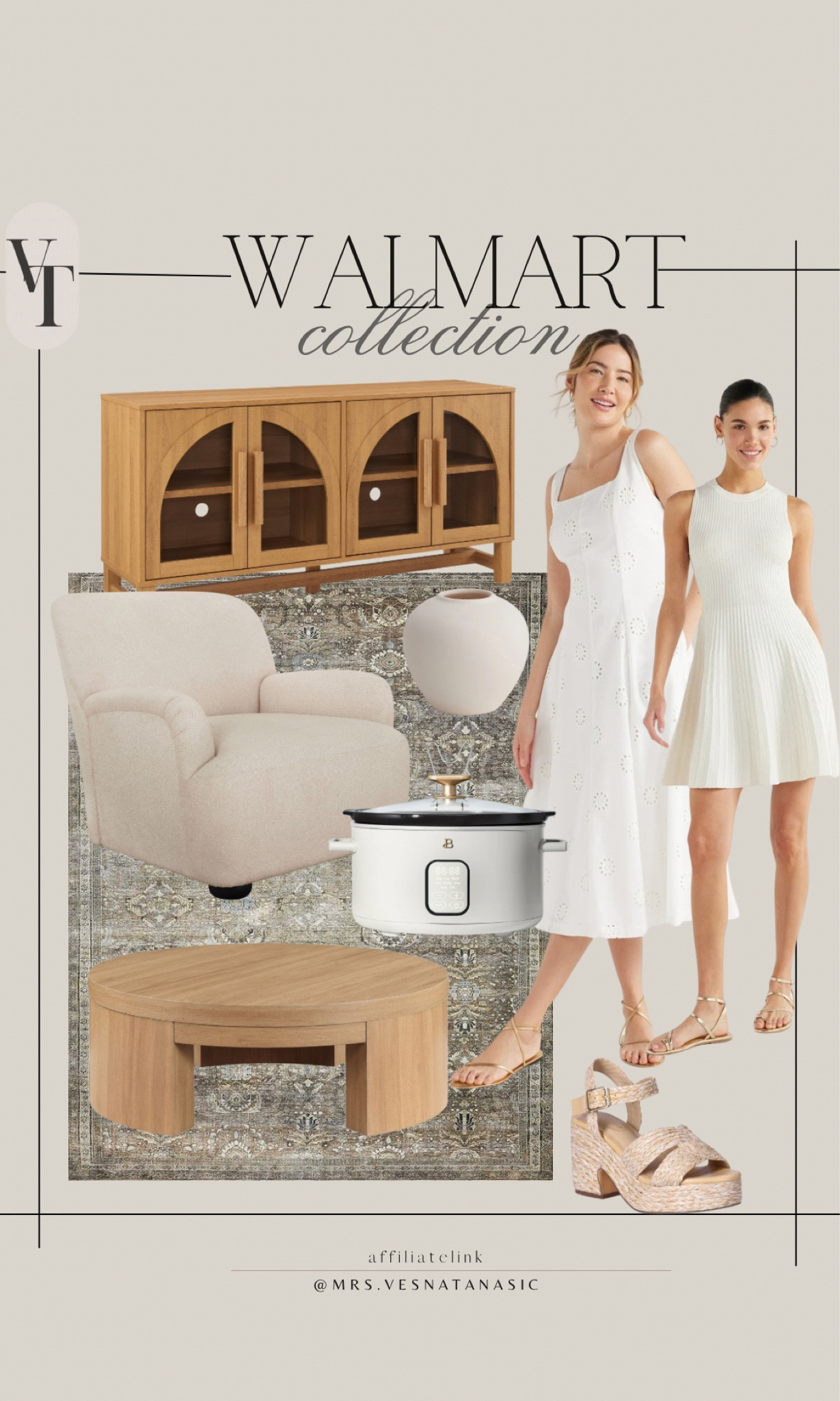 Walmart collection of favorite fashion & home finds I am loving! This white dress is so beautiful and perfect for summer. This cabinet and coffee table always sell out quick, and this accent chair is one of my fave purchases! Looks like the designer version for less. I just got this slow cooker and it’s amazing. 

@walmart #walmarthome #walmartdeals #walmartfinds #walmart #summerdress #summeroutfit #summeroutfits #vacationoutfit #sandals 

#LTKSummerSales #LTKHome #LTKxWalmart