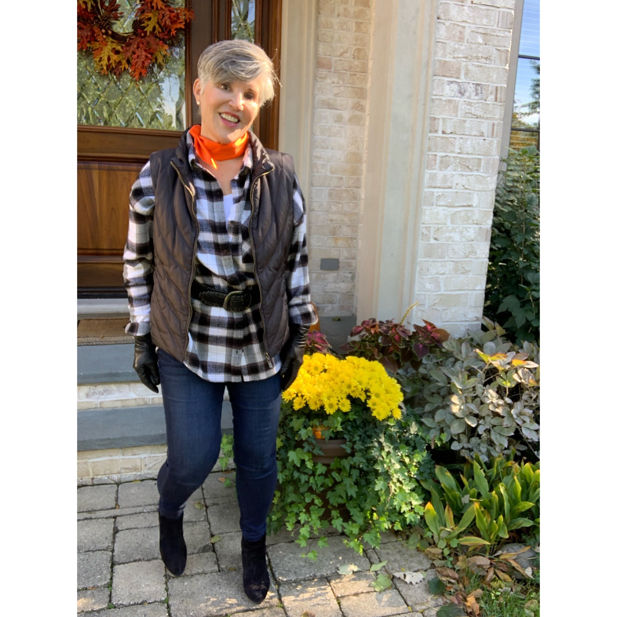 Family photo shoot outfit/ Black and white flannel shirt (S)/Black suede belt/Wit and wisdom jean (6)/Etsy orange scarf

#LTKunder50 #LTKSeasonal #LTKstyletip