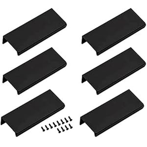 LC LICTOP 80mm/3.15" Black Mount Finger Edge Pull Concealed Handle for Home Kitchen Door Drawer C... | Amazon (US)