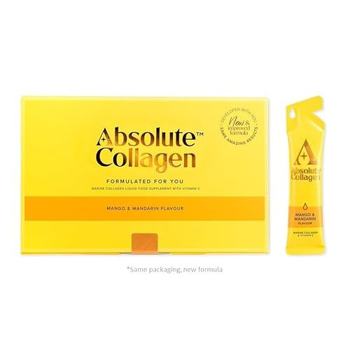 Absolute Collagen Marine Liquid Collagen Supplement for Women | New Mango & Mandarin Flavour, Supports Hair, Nail & Skin Health, 8000mg of Hydrolysed Collagen per Sachet, Vitamin C | 14 Sachets | Amazon (UK)