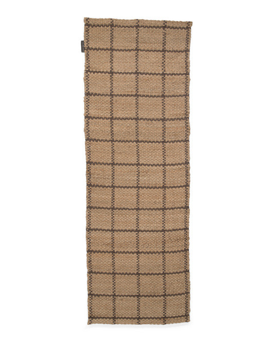 3x8 Jute Fletcher Gridlines Runner | TJ Maxx