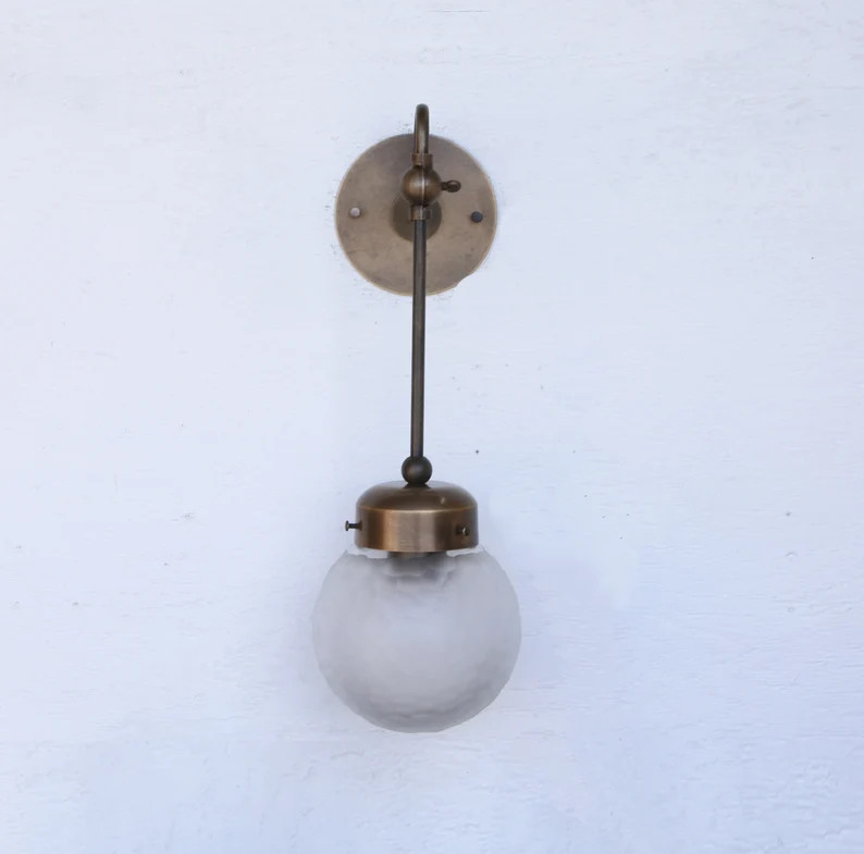 Wall Sconce Light, Mid Century Brass Wall Sconce Light - Etsy | Etsy (US)