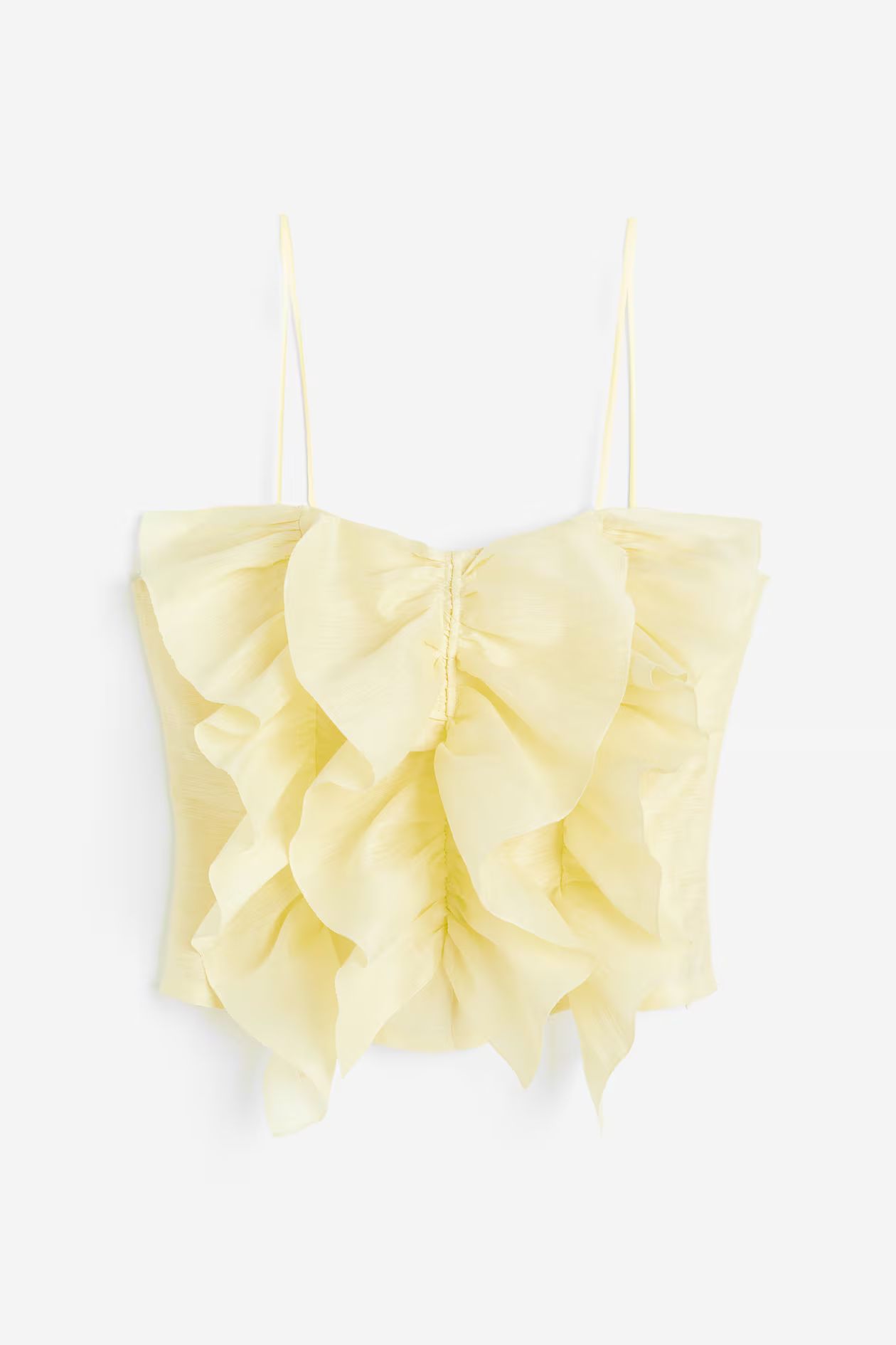 Linen-blend flounce-detail top | H&M (UK, MY, IN, SG, PH, TW, HK)