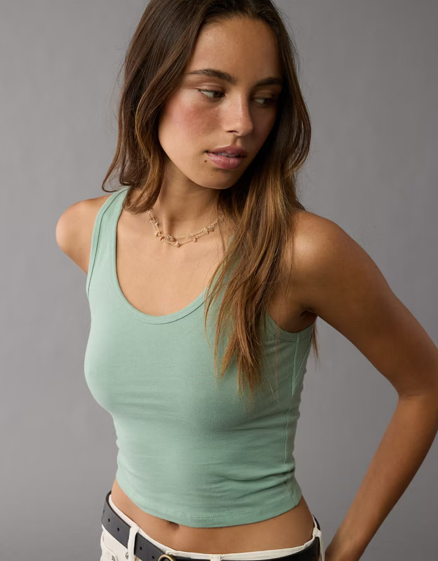 AE Open Back Cropped Tank Top | American Eagle Outfitters (US & CA)