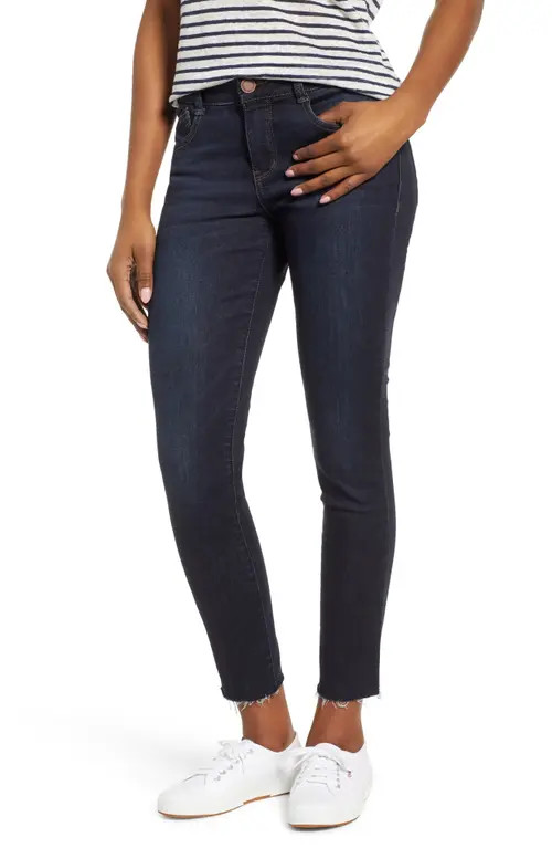 Wit & Wisdom 'Ab'Solution Raw Hem Skinny Jeans in Indigo at Nordstrom, Size 10P | Nordstrom