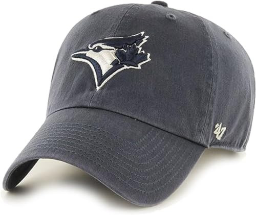 47 Brand MLB Vintage Navy Primary Logo Clean Up Adjustable Baseball Cap Hat, Adult One Size Fits All - Toronto Blue Jays Vintage Navy | Amazon (US)