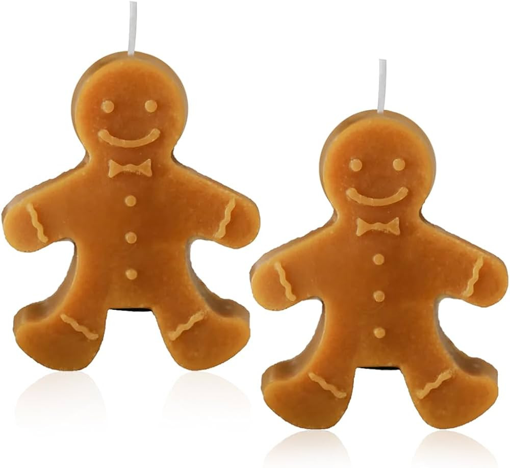 A HappyCart 2 Piece Set of Scented Ginger Bread Candles, Gingerbread Christmas Decorations, Chris... | Amazon (US)
