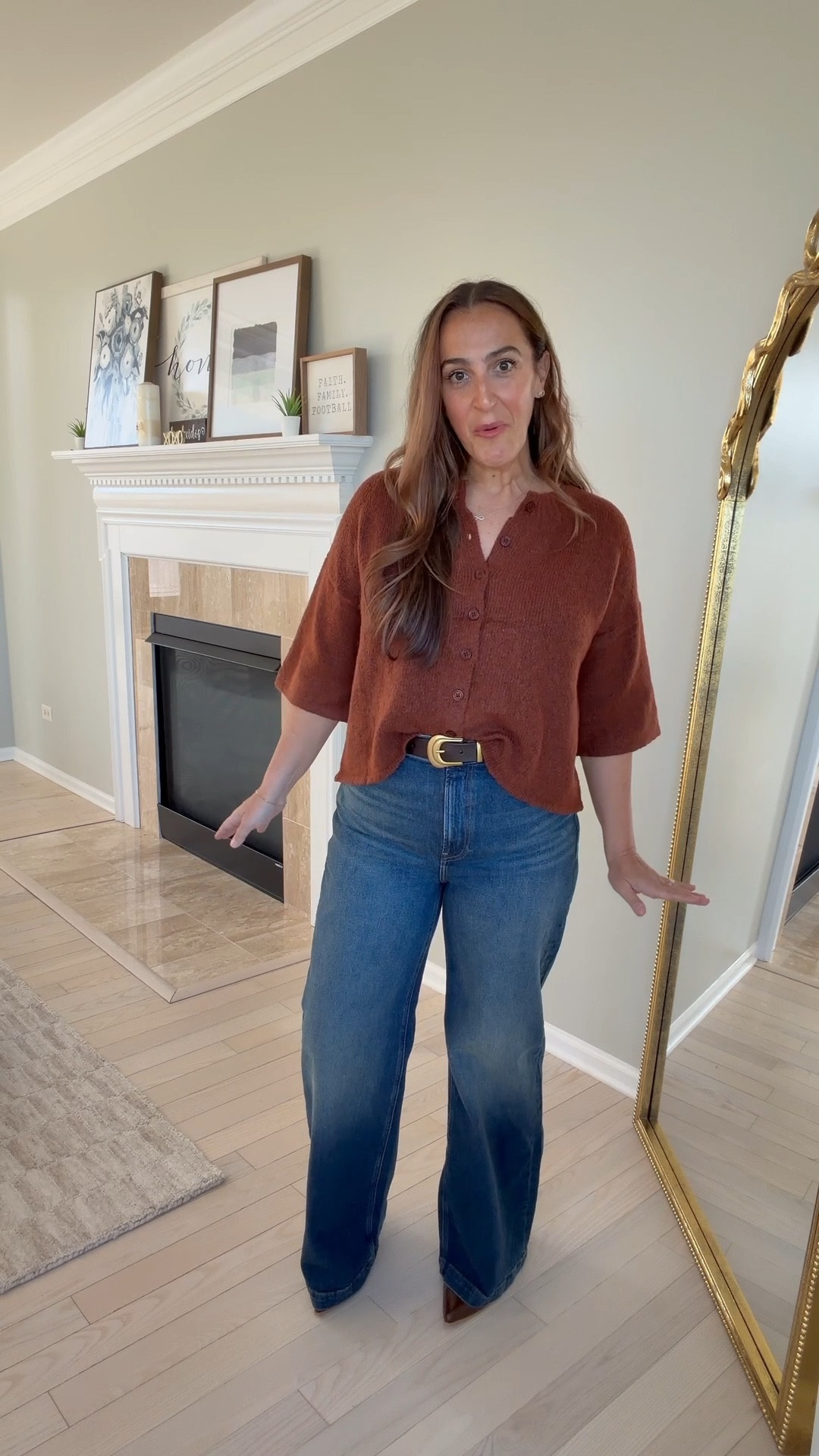 This would be a great Thanksgiving look, date night, work, etc look!
Sized down to a medium in the sweater. 
Size 29 in the jeans!

#LTKWorkwear #LTKSeasonal #LTKOver40