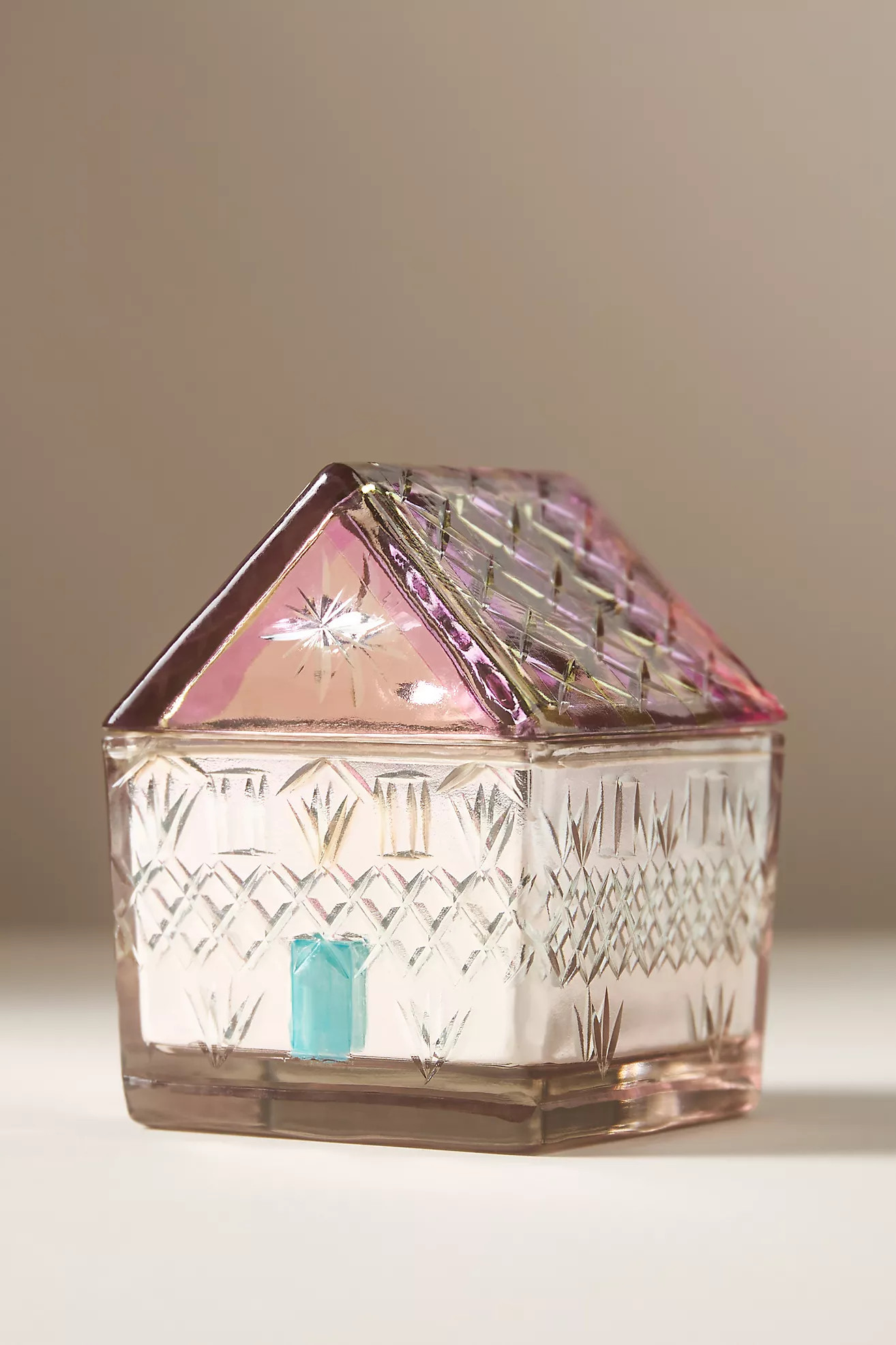Snowflake House Spice Evergreen & Embers Cut Glass Candle | Anthropologie (US)