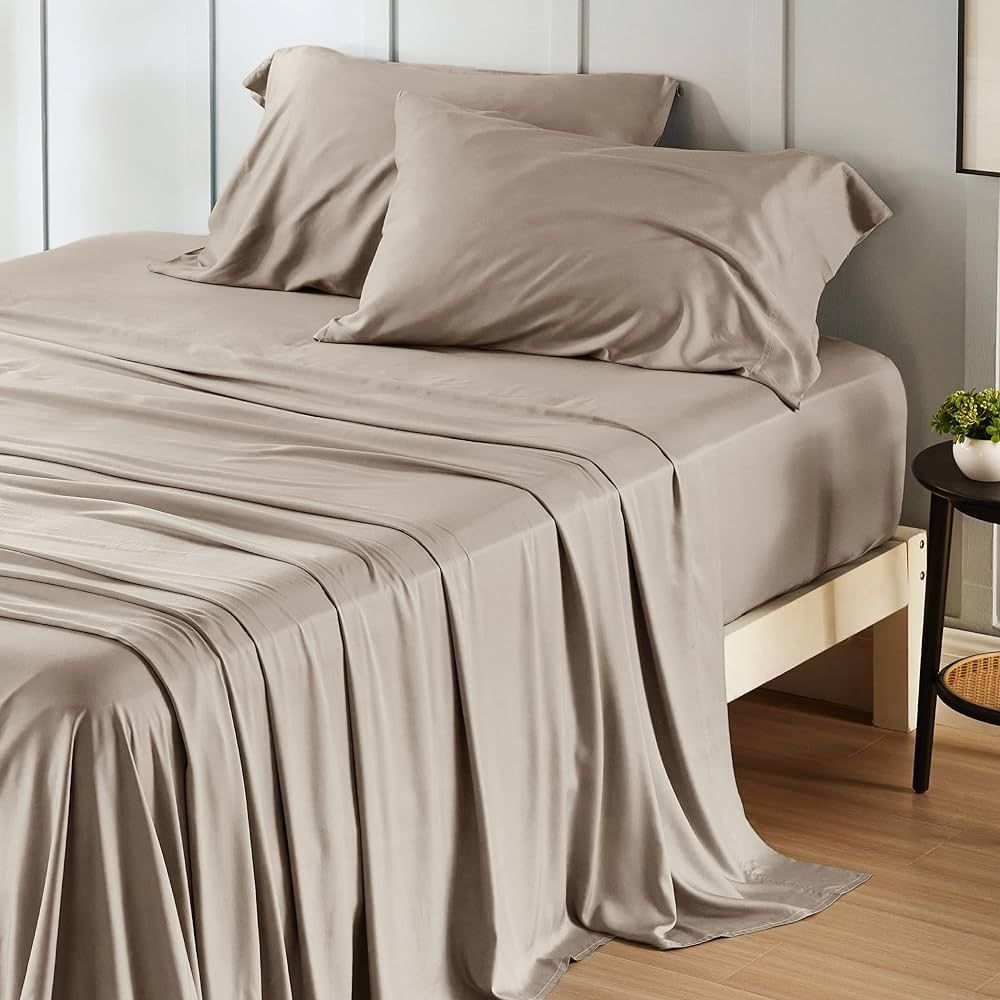 Amazon.com: Bedsure King Size Sheet Set, Cooling Sheets King, Rayon Derived from Bamboo, Deep Poc... | Amazon (US)