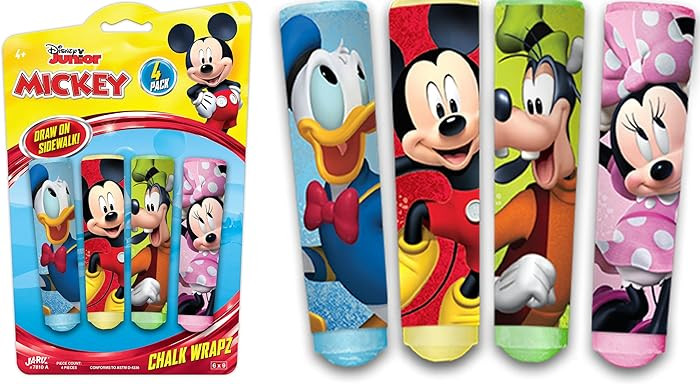JA-RU Disney Sidewalk Chalk Sticks (1 Pack) Mickey & Minnie. Floor & Board Chalk, Outside Toys Ju... | Amazon (US)