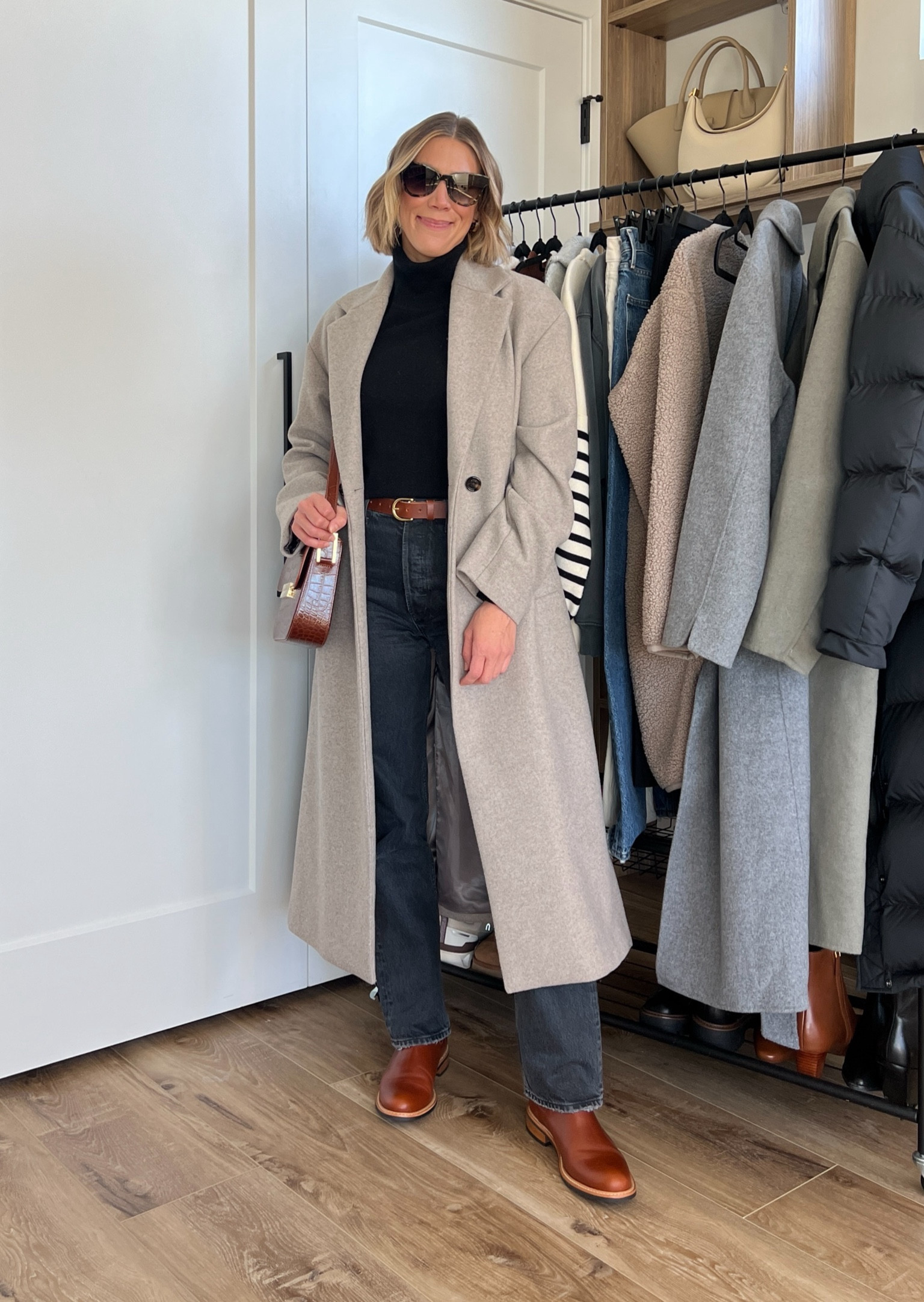 Wearing size 26 jeans, small turtleneck sweater, small long wool coat, boots tts 

#LTKsalealert #LTKfindsunder50 #LTKfindsunder100