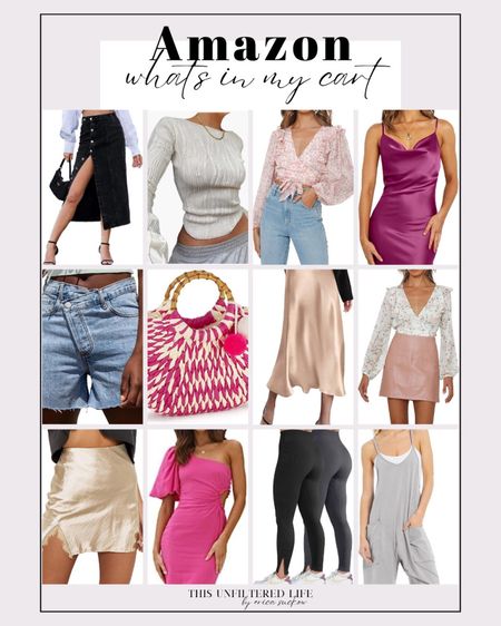 What’s in my Amazon cart - Spring Dress for Weddings and Events - Denim Shorts - Leggings - Jumpsuit - Skirt - Spring Purse - Shirts and Blouses #AmazonCart

#LTKSeasonal #LTKstyletip #LTKcurves