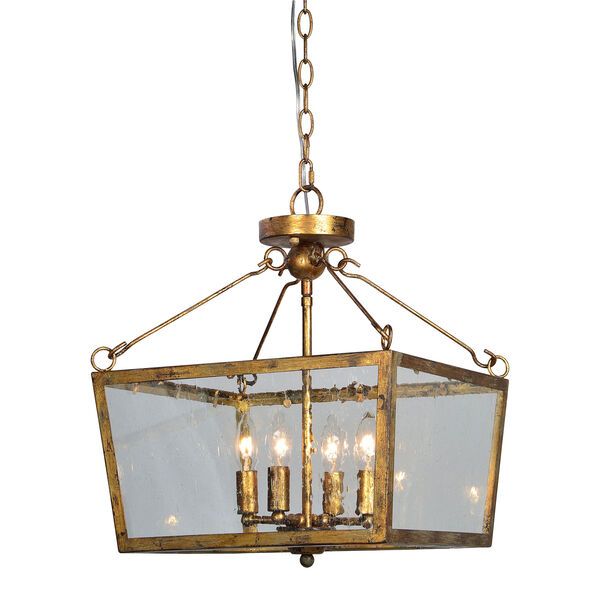 Gaby Old World Gold Four-Light Chandelier | Bellacor