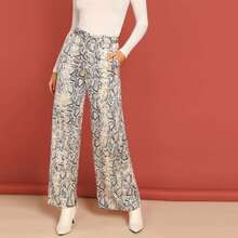 Snake Print Palazzo Leg Pants | SHEIN