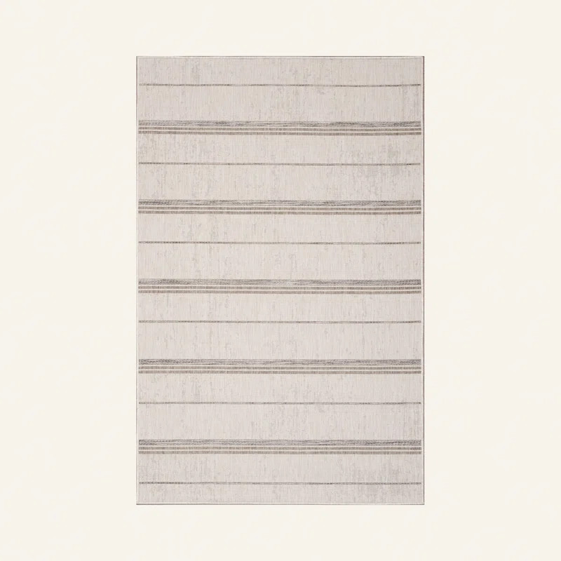 Deborh Striped Indoor / Outdoor Area Rug in Ivory/Sand | Wayfair North America