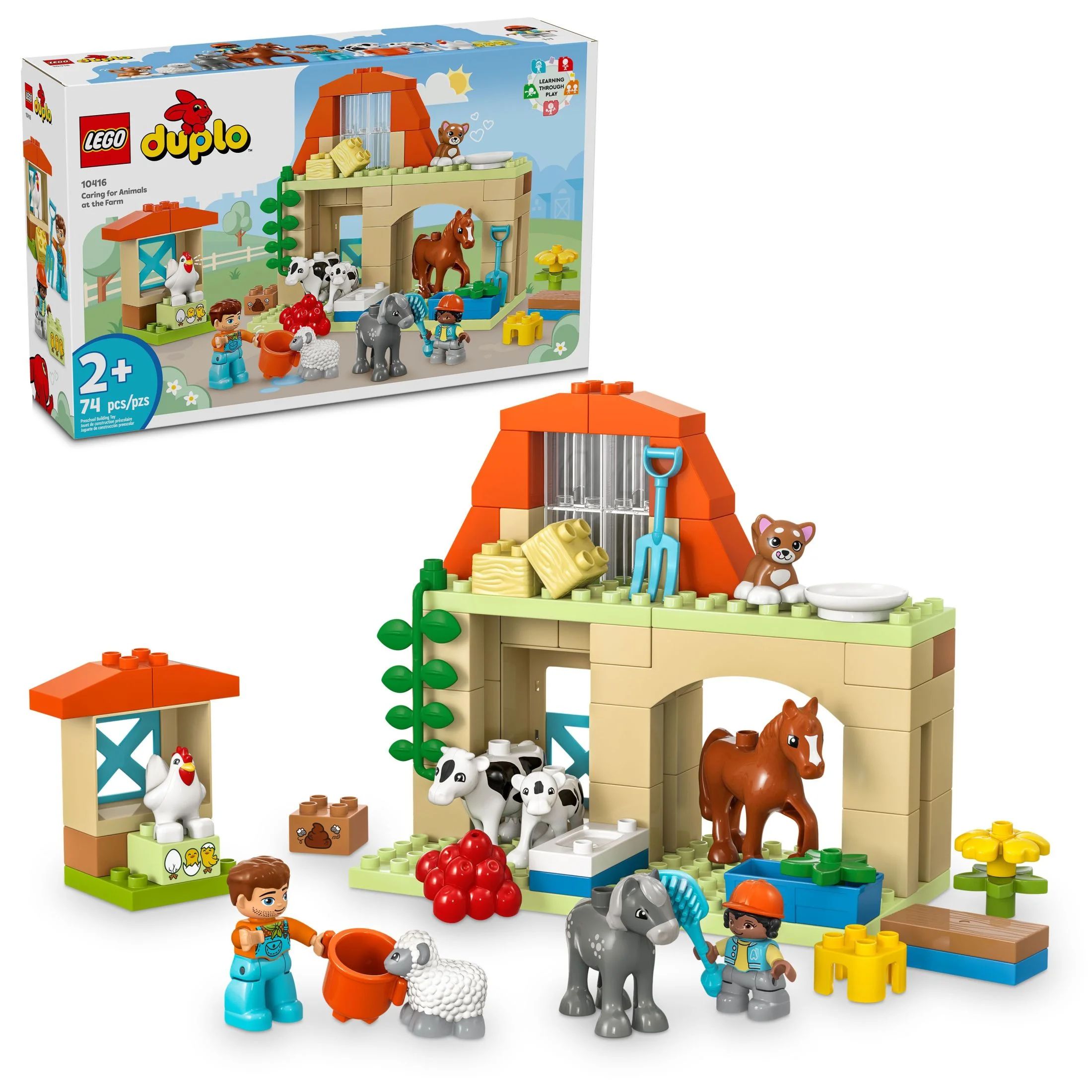 LEGO DUPLO Town Caring for Animals at the Farm Learning Toy for Toddlers, Farmhouse with Horse, C... | Walmart (US)