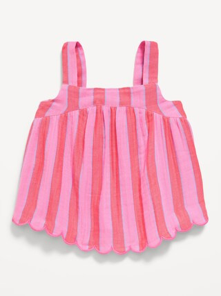 Sleeveless Double-Weave Scalloped-Hem Top for Toddler Girls | Old Navy (US)