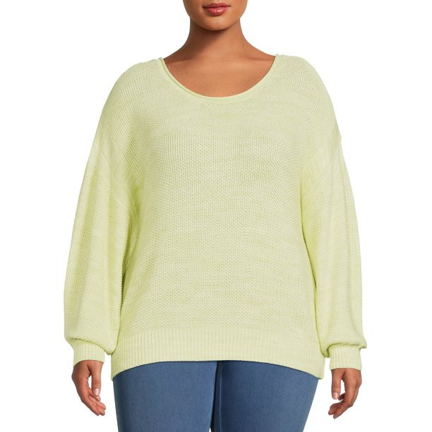 Terra & Sky Women’s Plus Size Scoop Neck Sweater - Walmart.com | Walmart (US)