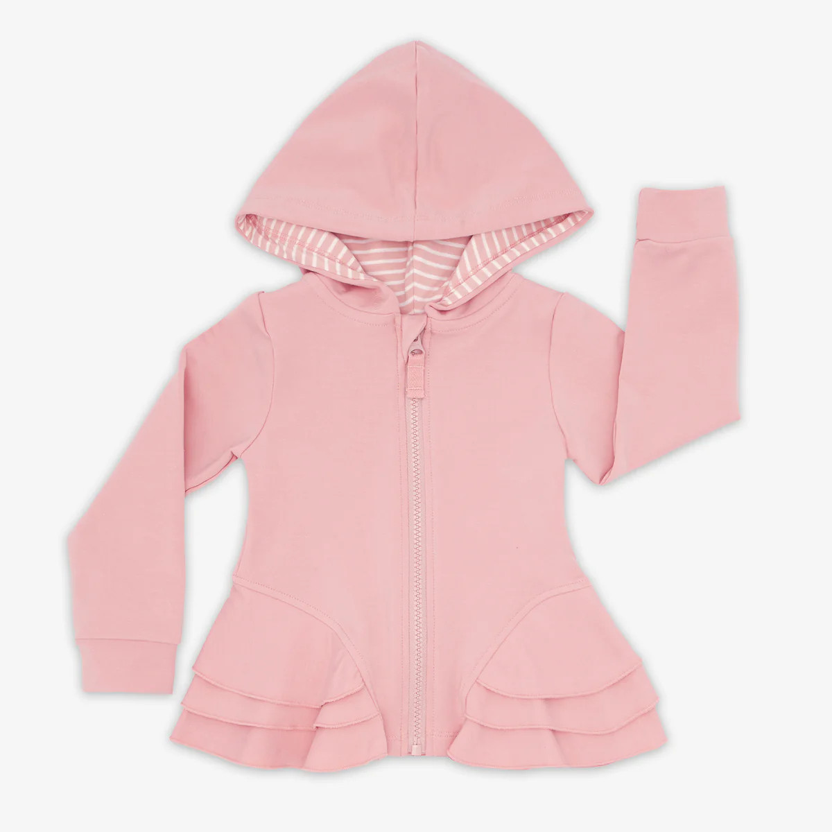 Mauve Blush Peplum Hoodie | Little Sleepies
