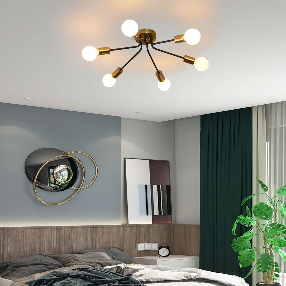 Bujer 6 - Light 21" Sputnik Sphere Flush Mount | Wayfair North America