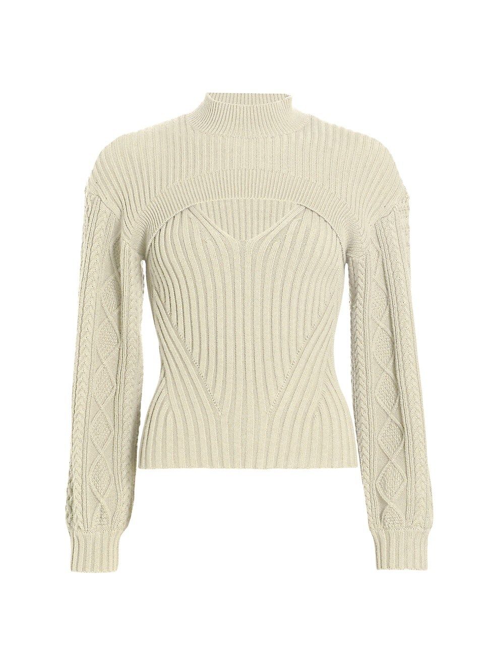 Elkie Mixed-Knit Sweater | Saks Fifth Avenue