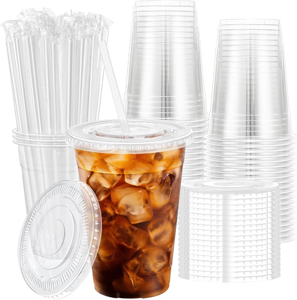 Clear Plastic Cups, 16 oz, 100 Pack | Amazon (US)