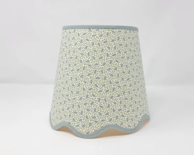 SCALLOP LAMPSHADE - Pinto - Ian Sanderson - natural - scalloped edges - trim colours - clip on, l... | Etsy (US)