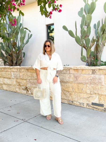 Resort Wear Outfit 
Pants size 14 
Top is sold out but I linked similar styles 
Sandals are Zara can’t link here 


#LTKunder100 #LTKFind #LTKstyletip