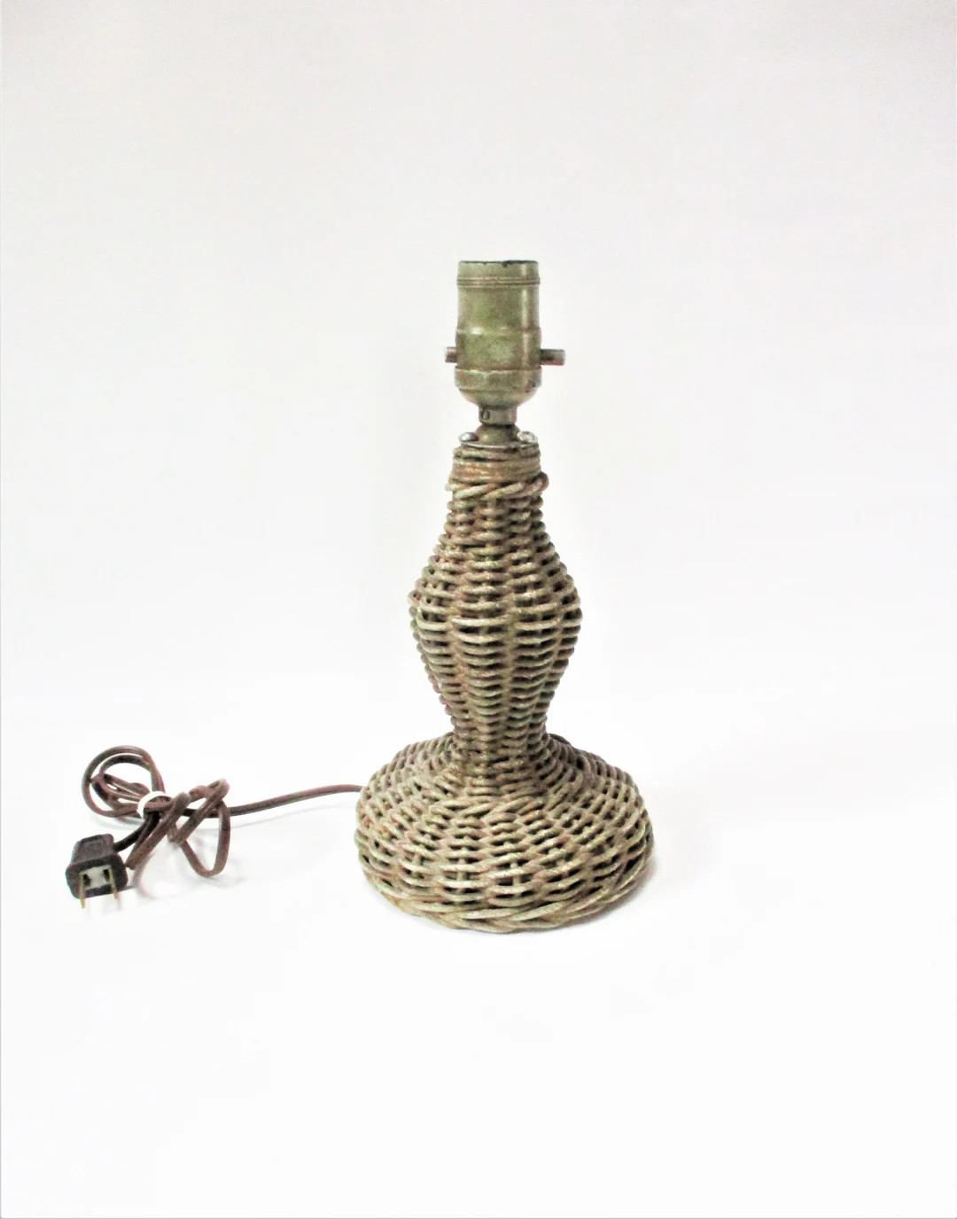 Vintage Wicker Lamp Breezeway Lamp Rattan Screened in Porch Lamp Handmade 1950s | Etsy (US)