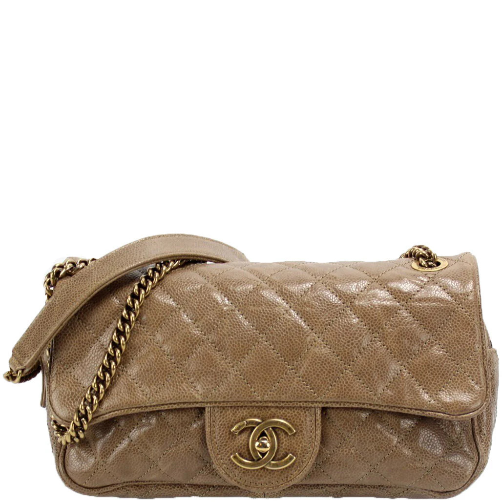 Chanel Caviar Flap with Top Zip | Keeks Designer Handbags