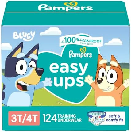 Pampers Training Pants - Easy Ups Boys & Girls Bluey - Size 3T-4T, 124 Count, Children's Potty Un... | Amazon (US)
