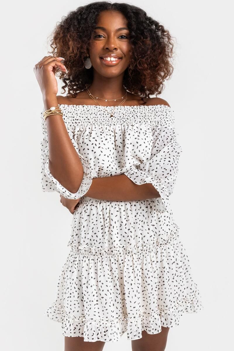 Eleanor Off The Shoulder Mini Dress | Francesca’s Collections